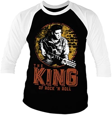 Elvis Presley licenciou oficialmente o rei do rock 'n roll beisebol 3/4 de manga
