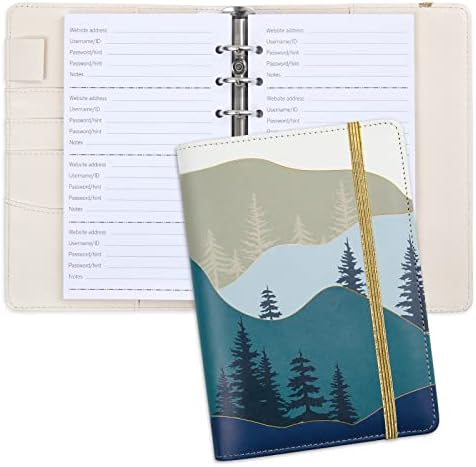 Livro de endereços de senha do Binder com guias alfabéticas, livro de guardiões de senha para login da Internet, livro de