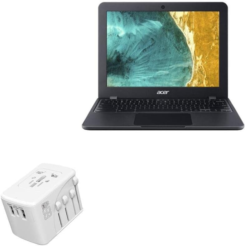 Charger de ondas de caixa compatível com Acer Chromebook 512 - Carregador Internacional de Muralha PD, 3 Adaptador e Conversor de Carga Internacional USB - Winter White