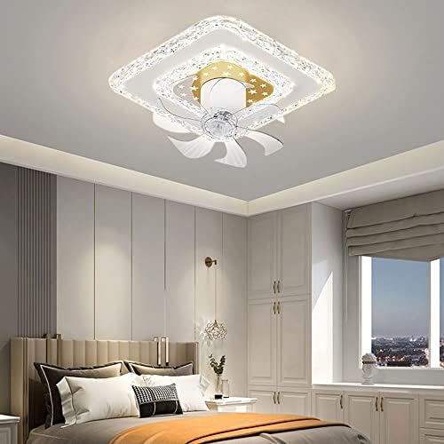 Ibalody Teto Light com ventilador moderno 6 teto de teto de velocidade luz Interior do ventilador mudo interno 36W LED Fan Dimmable