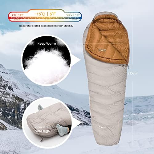 Saco de dormir para baixo para baixo para adultos para adultos Ultralight mychpacking saco de dormir conforto com saco de compressão - 4 temporadas para camping caminhando viajando
