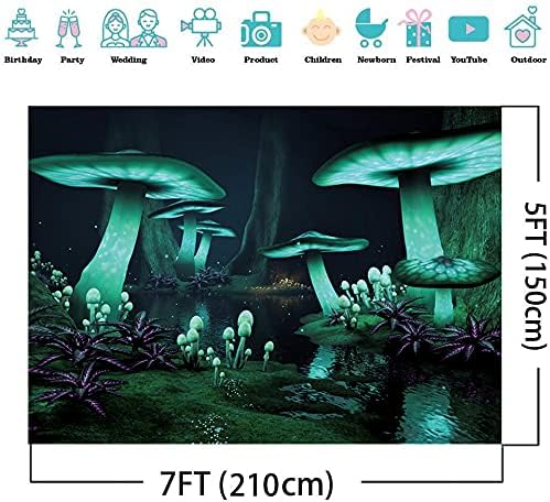 DHXXSCSC 7x5ft Fantasy World Photo Caso-cenário Magic Fairy Tale Background Interior Decoração Night Alien Cogumelo Infantil Retrato