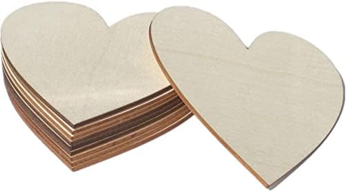 Fatias de madeira de madeira de 4 polegadas de madeira penduradas de cortes inacabados corações pendentes
