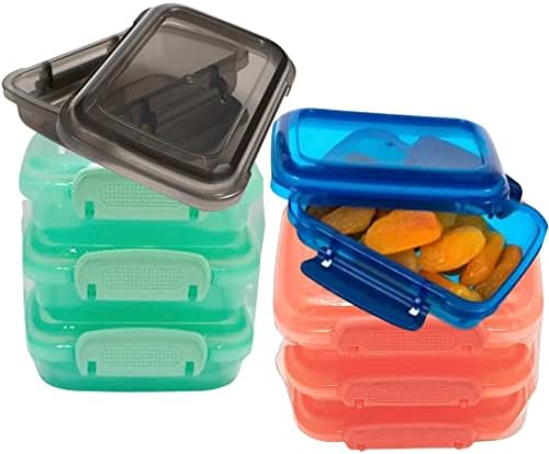 Mini Lock Top Storage Prep recipientes 6 conjunto de pacotes Varia cores - viagens, almoço, academia