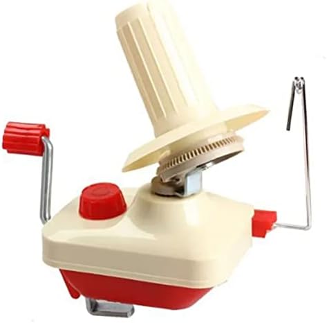 Wujibague Yarn Ball Winder, Kit de ferramentas de enrolador de lã operado à mão com alça de metal e grampo de mesa para armazenamento de fios, instalação fácil, vermelho
