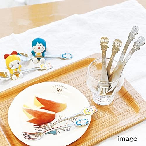 Doraemon 105082 Fork de aço inoxidável, artigos de mesa, talheres, 5,4 polegadas, halo, fabricado no Japão