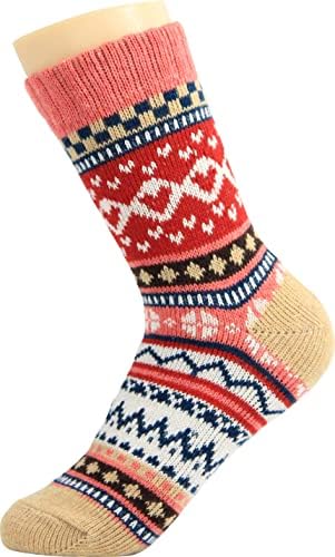 Meias de bota Bomkinta para mulheres de inverno sólido meias quentes e quentes do presente da tripulação do presente