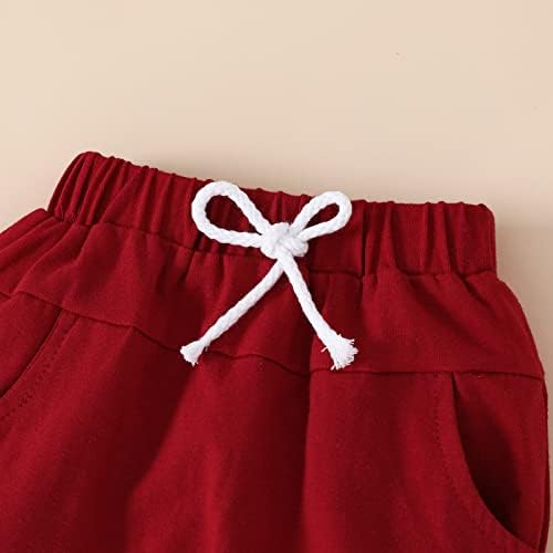 Meninas infantis meninas de manga curta Independence Dia 4 de julho Carta Tops Tops Camisa shorts Toddler Boy Summer