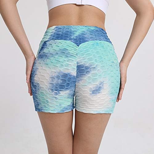 Mulher moda causal shorts bolhas de calças altas levantamento de fitness Exercício tamanho 4 shorts femininos