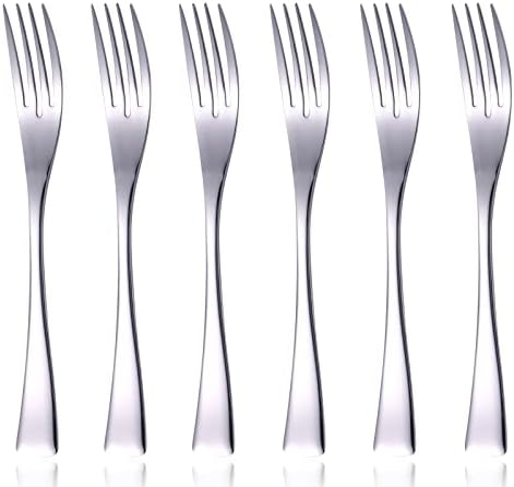 Lemeya 6 peças Modern Salad Forks, garfo de aço inoxidável para cozinha e restaurante em casa, espelho polido, lavadora