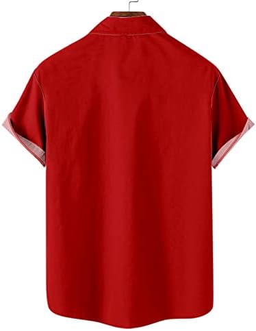 Camiseta masculina, botão casual para baixo camisa havaiana mangas curtas camisetas de praia