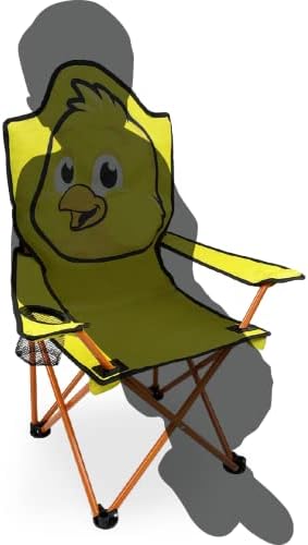 Black Sierra Chicky Chicky Junior Quad Cadeir Kids Dobring Camping Chair com cadeira de grama infantil de frango dobrável