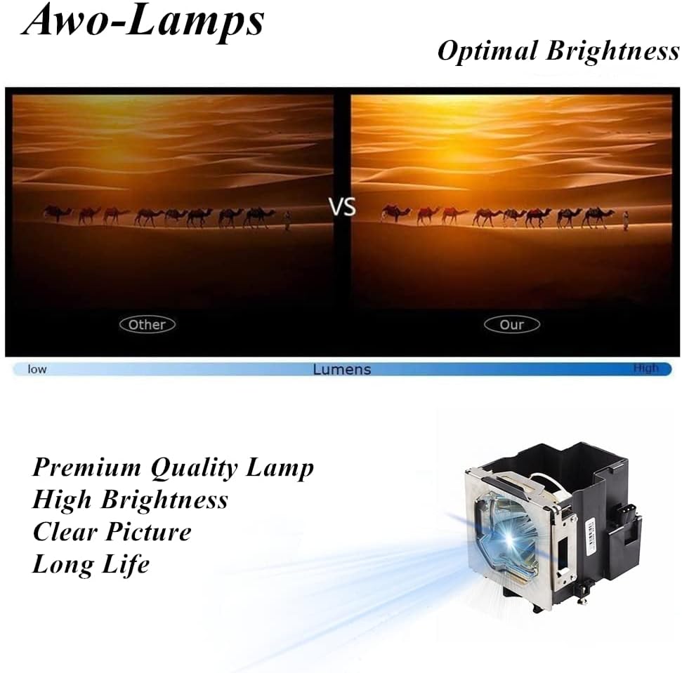 Lâmpada de lâmpada de projetor original AWO POA-LMP146 / 610-351-5939 com alojamento para Sanyo PLC-HF10000L; EIKI EIP-HDT1000 / LC-HDT1000