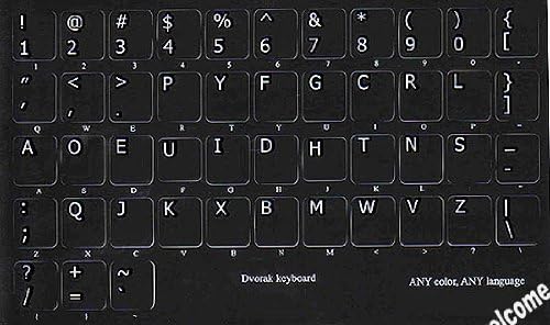Adesivos não transparentes do Dvorak para laptops computadores de computadores de computadores