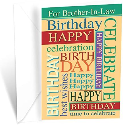 Cartão de feliz aniversário para cunhado | Feito na América | Ecológico | Cartão grosso com envelope premium 5in x 7,75in
