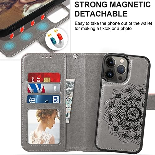 CaseOwl Compatível para iPhone 14 Plus Wallet Case [Suporte MagSafe Charger] 2 em 1 Magnético destacável [Bloqueio