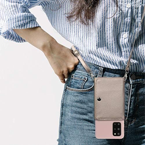 Caixa de telefone de cordão Shinyzone Compatível com a capa Samsung Galaxy A14 5G, Crossbody Wallet com cinta para mulheres, capa