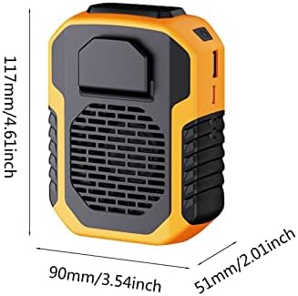 Ventilador de correia portátil yuab | Ventilador de bateria sem lâminas de 6000mAh, com fã de clipe de cintura de 5V de 5V, para viajar para trabalhar ao ar livre