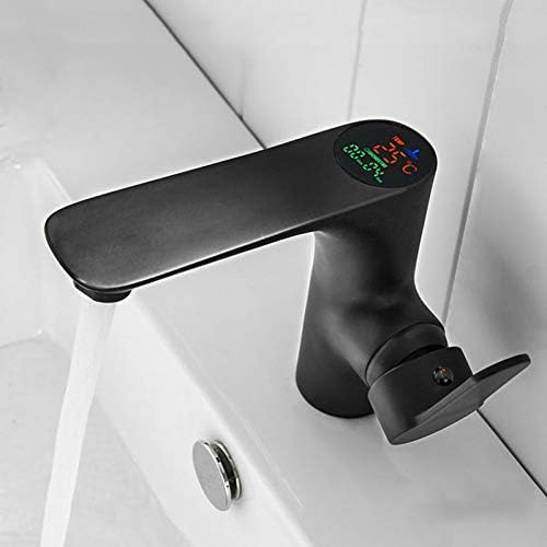 Banheiro de banheiro led Digital Pia de torneira de bronze Torneiras de bronze com temperatura fria e quente Displair a torneira da torneira