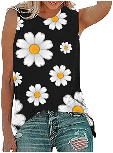 Camisetas de tanques florais de verão fofas de verão top