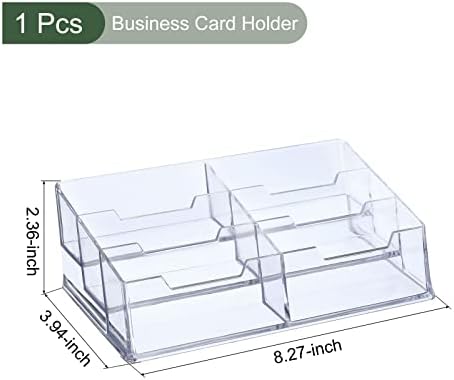 Titulares de cartões de visita de acrílico Yokive, 6 slots exibição de cartões de visita, organizador de titulares de cartões, ótimo