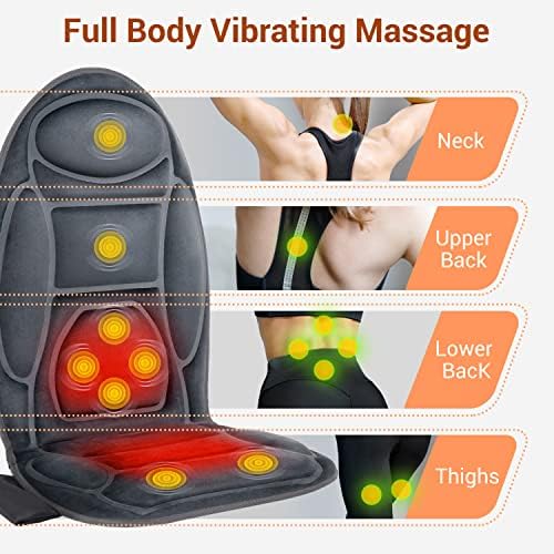 Cadeira de massagem do assento Pad com calor, 8 nós de massagem de vibração e 4 modos de massagem para cadeira de escritório