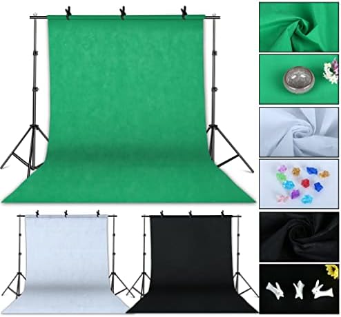 XIULAIQ Photography Studio SoftBox Iluminação Kit com 2,6x3m Background Frame 3pcs Centro de cenários Placa de refletor de
