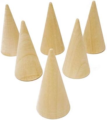 Honbay 6pcs pequenos suportes para anel de madeira de madeira Stands para anéis