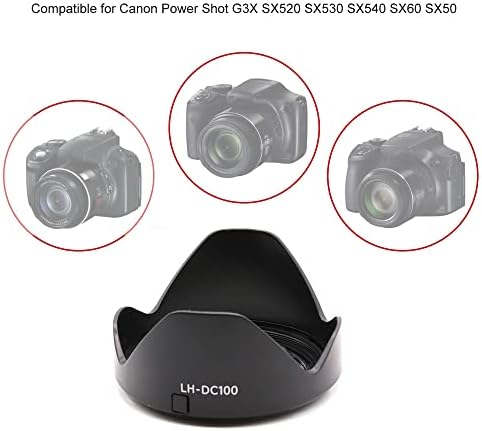 Capuz da lente LH-DC100 com FA-DC67B Adaptador de filtro de 67 mm compatível com Canon PowerShot G3X