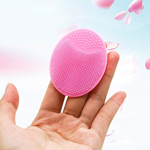 Escova de limpeza de rosto de silicone macio, 2 pcs de lavador de face de mão rosa, escova de lavagem do rosto para