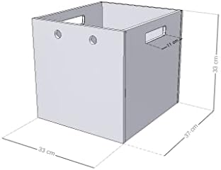 Caixa de armazenamento de madeira Benlemi Modelo 3 - Com alças de corda trançadas - cor de madeira cinza e natural - 33