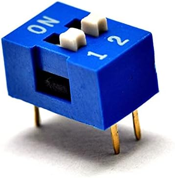 20pcs Blue Slide Type Switch 2,54mm 2 bits 2 Way Dip Blue Pitch