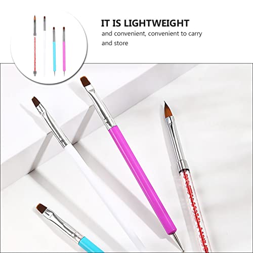 4pcs lady pinting suprimentos de desenho de cristal nylon manicure linha de unhas canetas pincel caneta de caneta