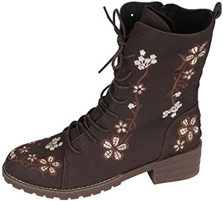 Botas para mulheres de salto baixo vintage inverno botas de inverno botas de couro botas de combate sapatos de vestido de festa nupcial