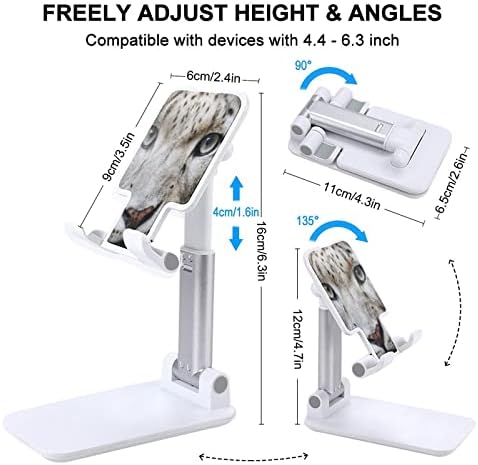 Snow Ajuste para o leopardo do celular Stand dobrável comprimido portátil para o escritório de viagens de viagens no estilo branco