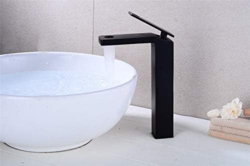 Torneiras de bacia Total de banheiro de latão total Misturador de manípulo único Misturador de torneira preta Torneira preta água