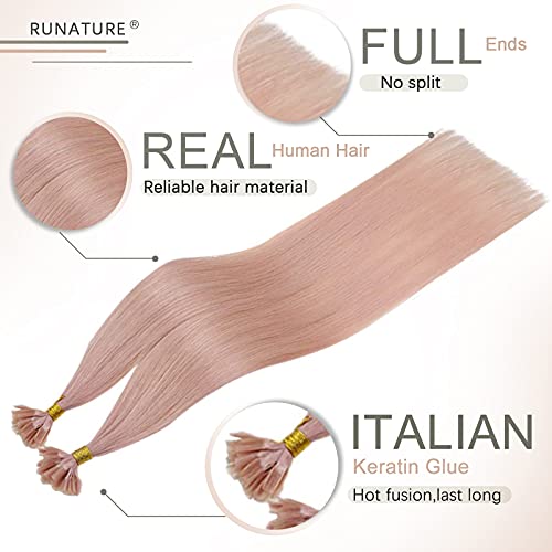 Extensões de cabelo lilás de runatura fitações de cabelo humano e extensões de cabelo de ponta de utra de 16 polegadas