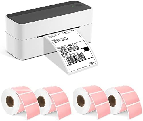 Impressora de etiqueta Bluetooth Phomemo com etiqueta térmica - 2,25 x 1,25, 1000 folhas/roll, 4 rolos