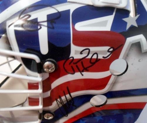 Copa do Mundo de Hóquei assinada Team USA Goalie Mask w/COA #1 - Capacetes e máscaras autografadas da NHL