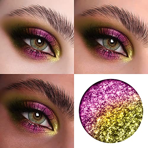 Focalle Chameleon Cream Eyeshadow, intensa sombra de olho cremoso de cor, altamente pigmentado metálico, brilho, acabamentos