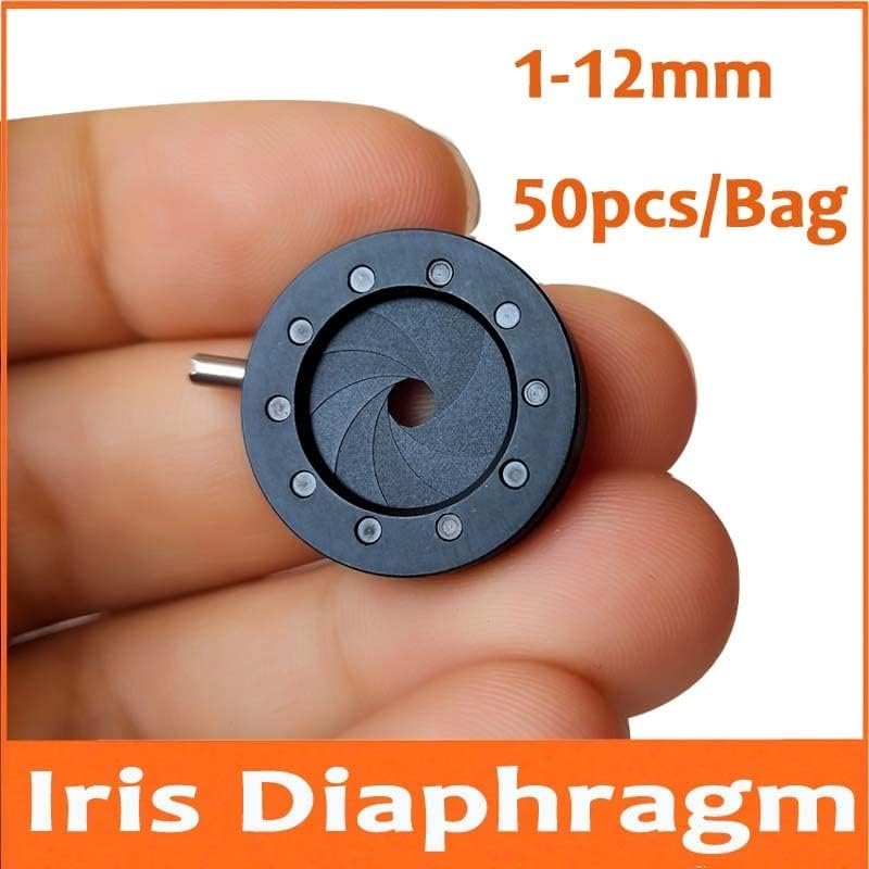 Acessórios para microscópio 50pcs 1-12mm zoom de zoom ajustável Iris diafragma condensador para consumíveis de laboratório