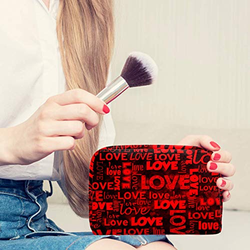 Dia de férias do amante Love Bag Red Cosmetic Travel Bag de grande capacidade bolsa de maquiagem reutilizável bolsa de higiene pessoal para meninas adolescentes 18.5x7.5x13cm/7.3x3x5.1in