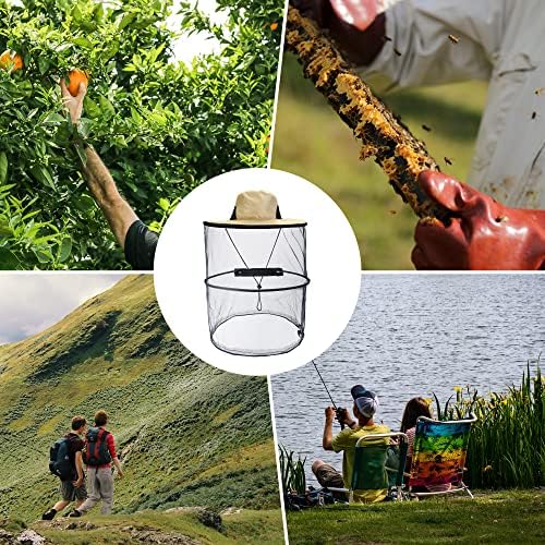 Lpraer mosquito hap -hap chapéu de sol chapéu de balde com malha de rede escondida removível para caminhada de pesca
