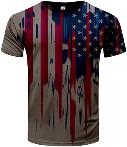 UBST 4 de julho Soldier Soldado Camisetas de manga curta, Summer Patriotic American Flag American Print Athletic Muscle Casual Tee Top
