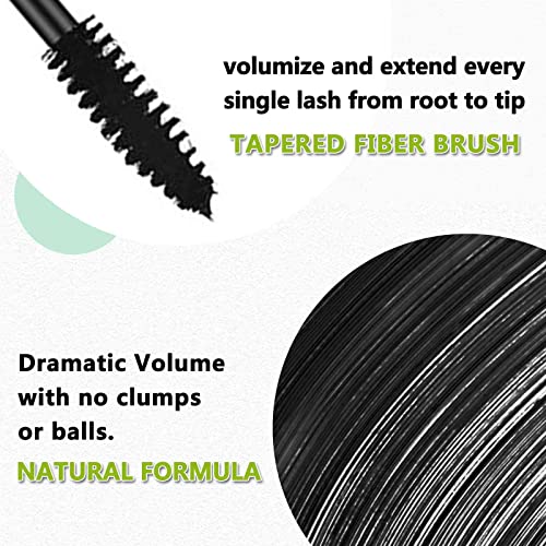 2 pacotes rímel volume preto e comprimento à prova d'água de maquiagem hipoalergênica natural de colorir melhor benefício