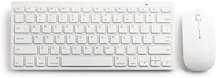 Mason West Slim Wireless Keyboard and Mouse Combo - White - Para desktop/laptop/Windows/Mac, Receptor USB Nano Plug -and -Play simples