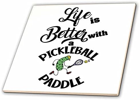 3drosrose engraçado, a vida fofa é melhor com esportes de pickleball paddle em pickle player - azulejos