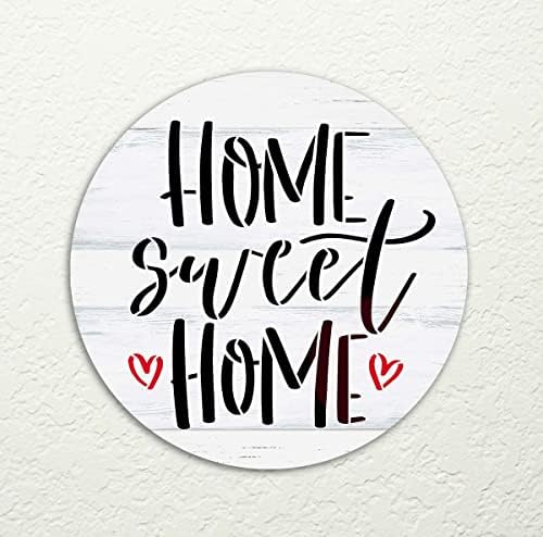 Home Sweet Home Script Stencil with Heart by Studior12 | DIY Decoração de casa de boas -vindas | Artesanato e tinta Sinais de madeira