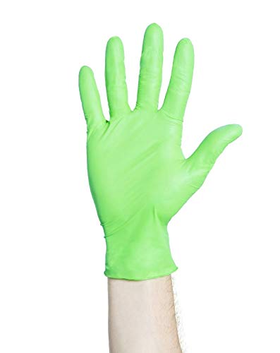 Luvas de exame verde do halyard Flexapreno, tecnologia de cloropreno, não estéril, sem pó, 3,5 mil, 9,5 , verde, médio, 44794