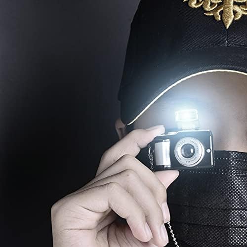 MllkCao 1pc Colar de pingente de câmera pequena para homens criativos LED LED EMITANDO CARRO DE CARRO DE CARRO PARA ANTES DE POTOGRAFIA, BLACK